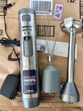 Cuisinart Stainless Steel Cordless Hand Blender with Gray Accents